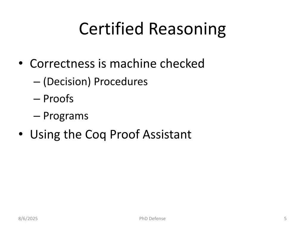 certified reasoning