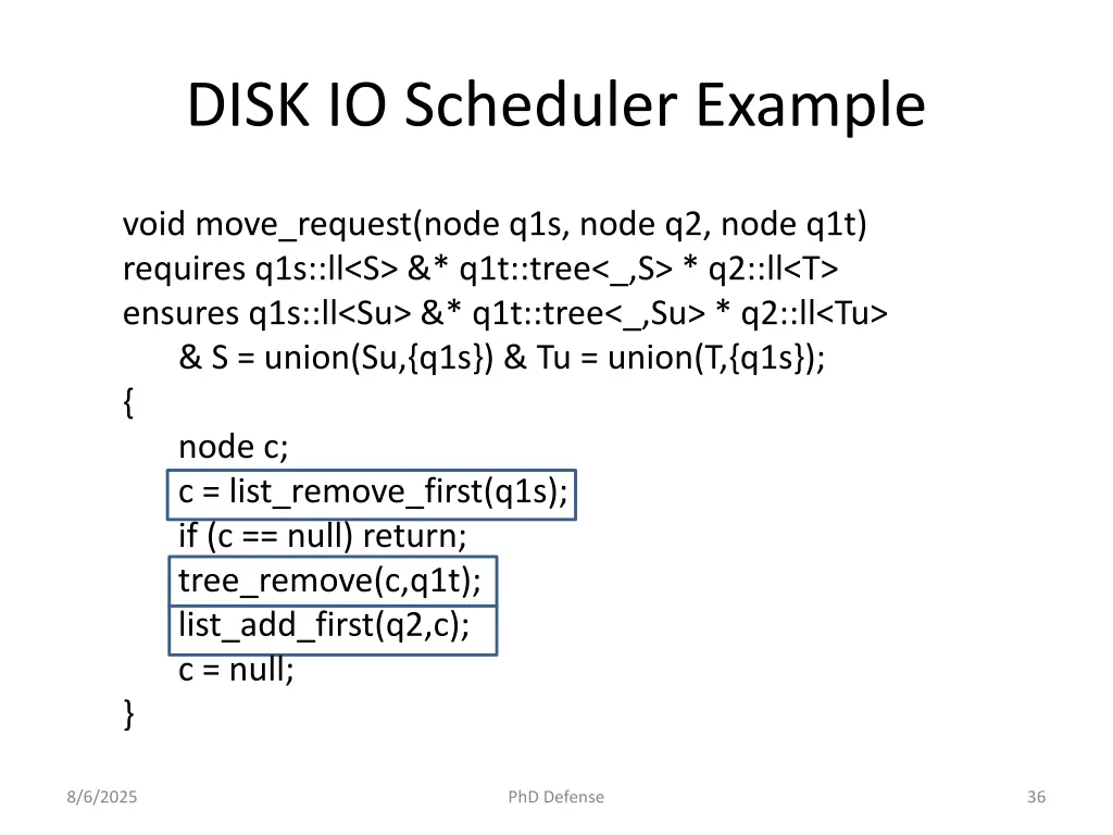 disk io scheduler example
