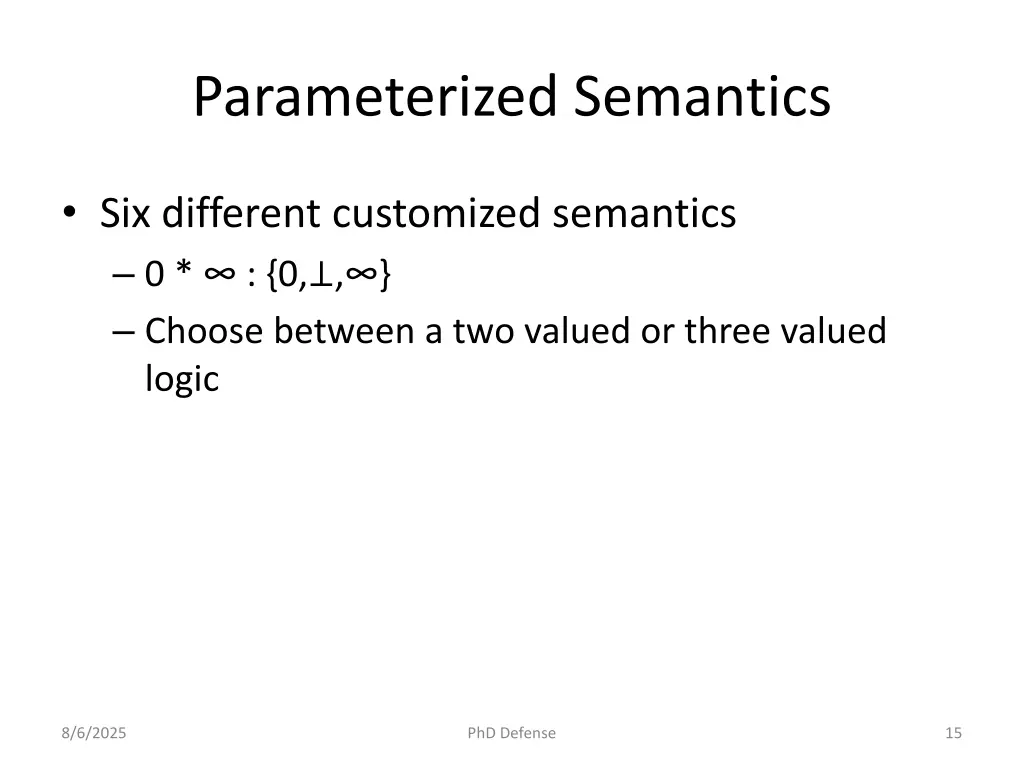 parameterized semantics