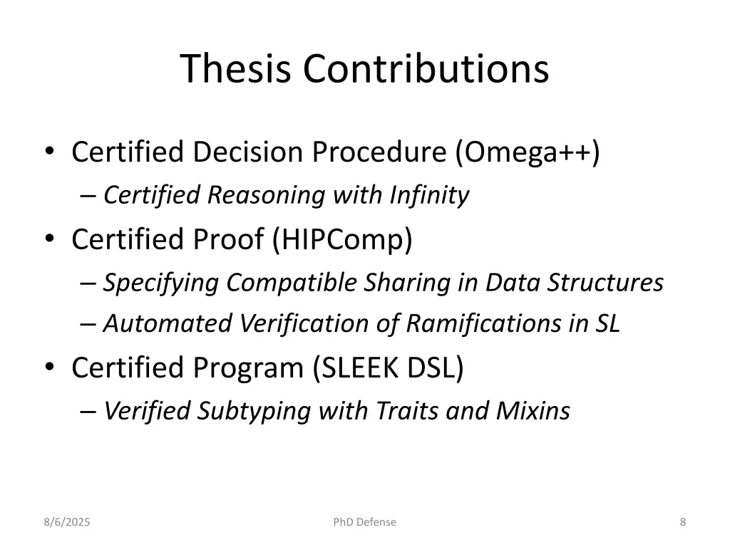 thesis contributions