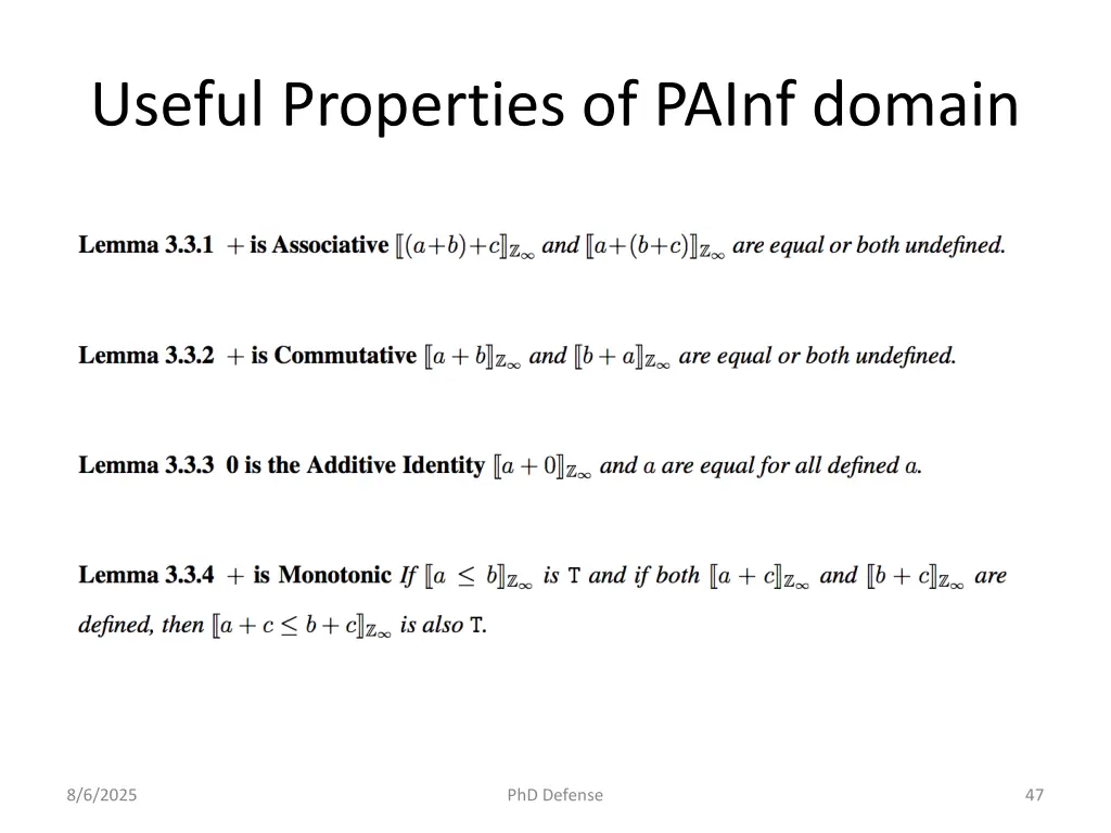 useful properties of painf domain