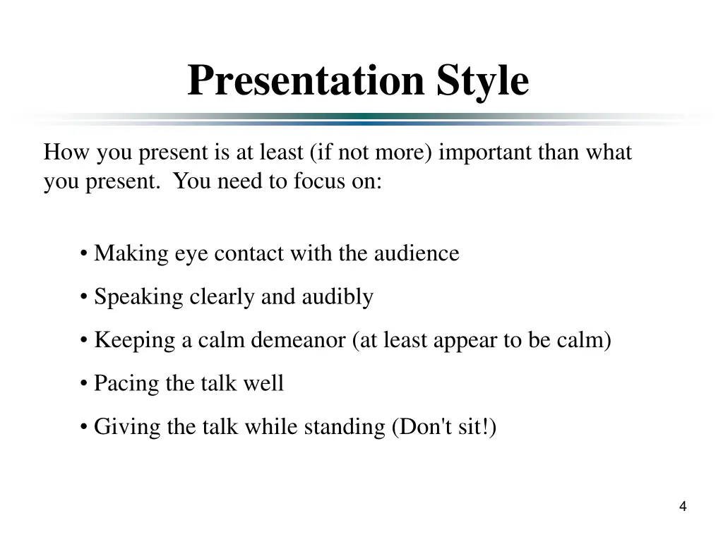 presentation style