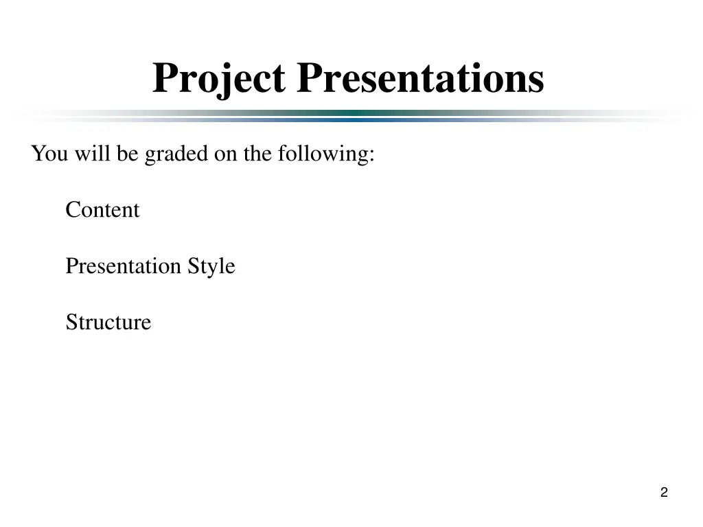 project presentations