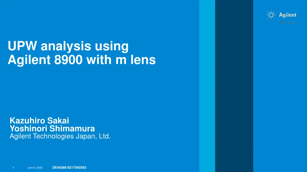 upw analysis using agilent 8900 with m lens