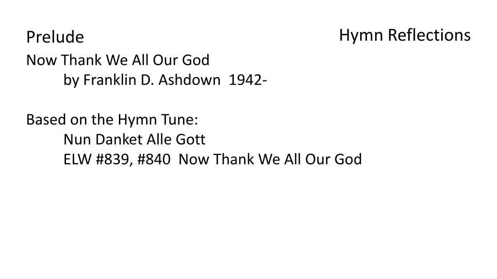 hymn reflections 1