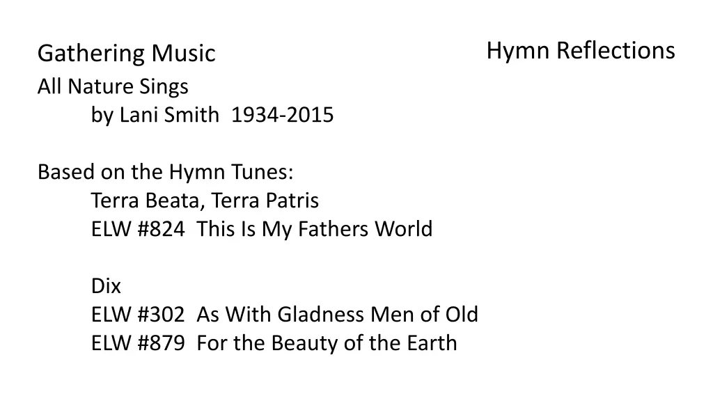 hymn reflections