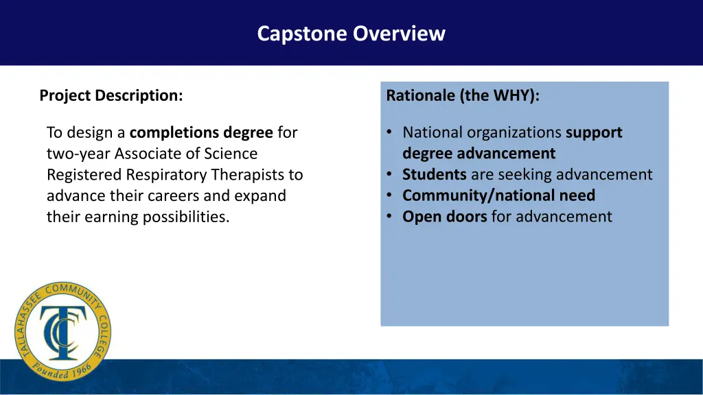 capstone focus capstone overview