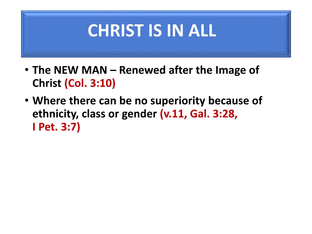 christ is in all