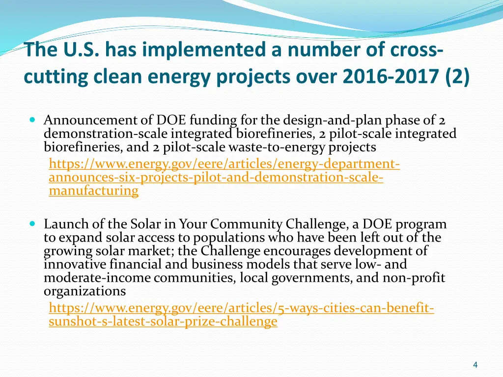 the u s has implemented a number of cross cutting 1
