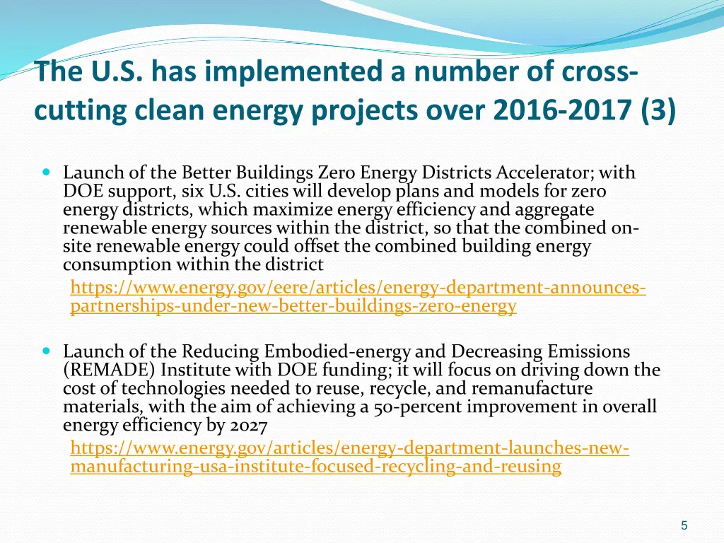 the u s has implemented a number of cross cutting 2