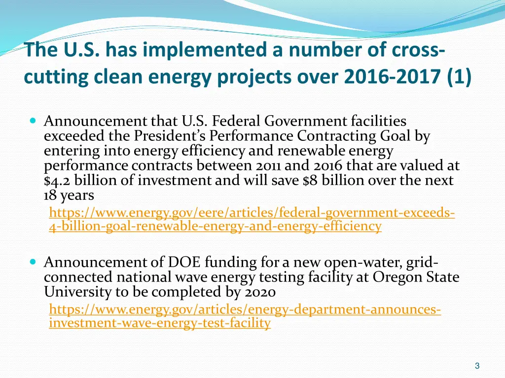 the u s has implemented a number of cross cutting