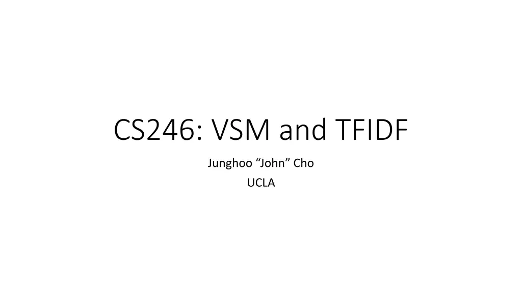cs246 vsm and tfidf