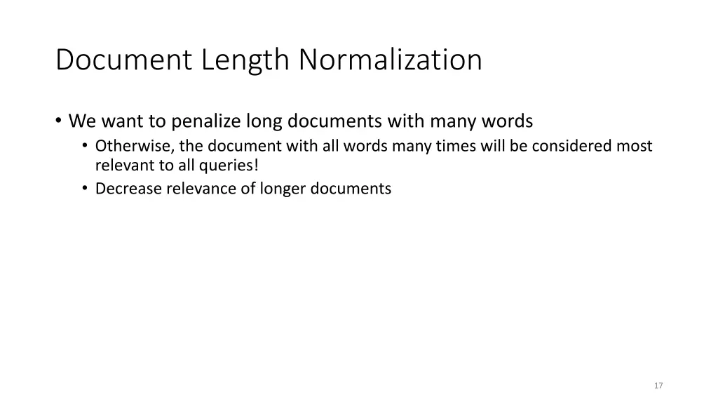 document length normalization 1