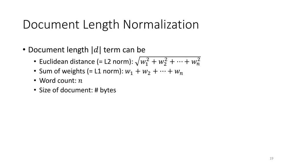 document length normalization 2