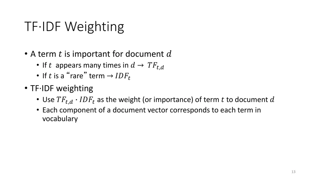 tf idf weighting
