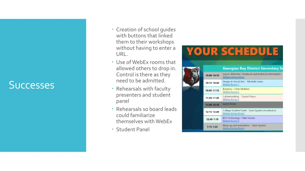 creation of school guides with buttons that