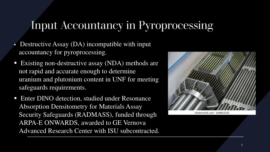 input accountancy in pyroprocessing