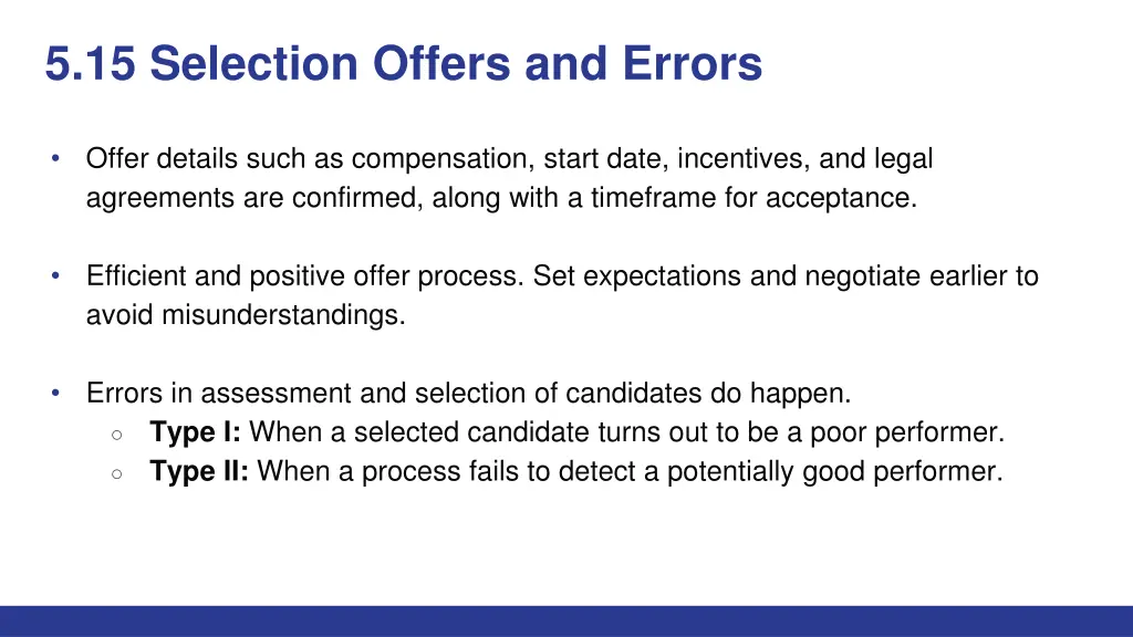 5 15 selection offers and errors