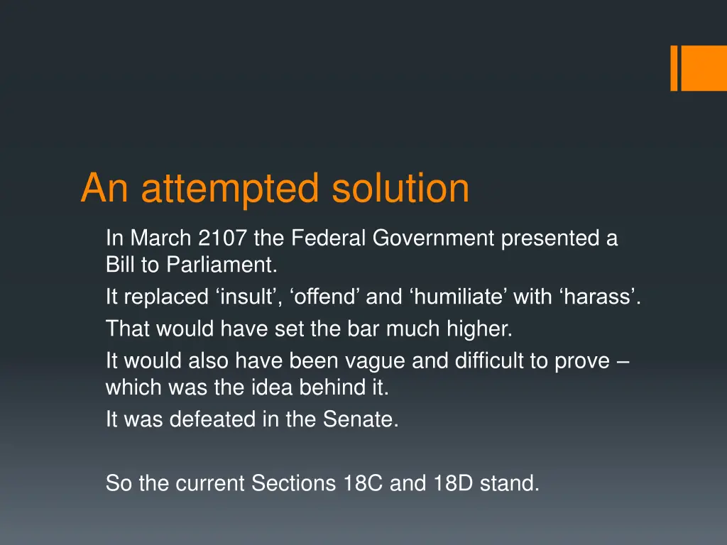 an attempted solution
