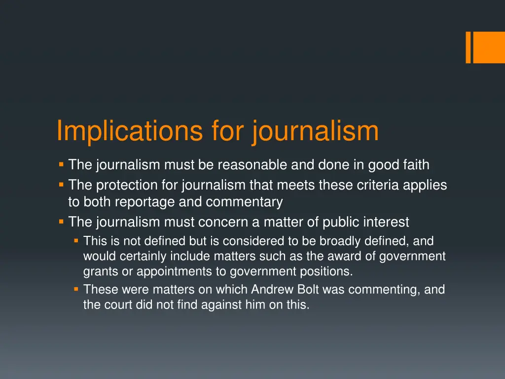 implications for journalism