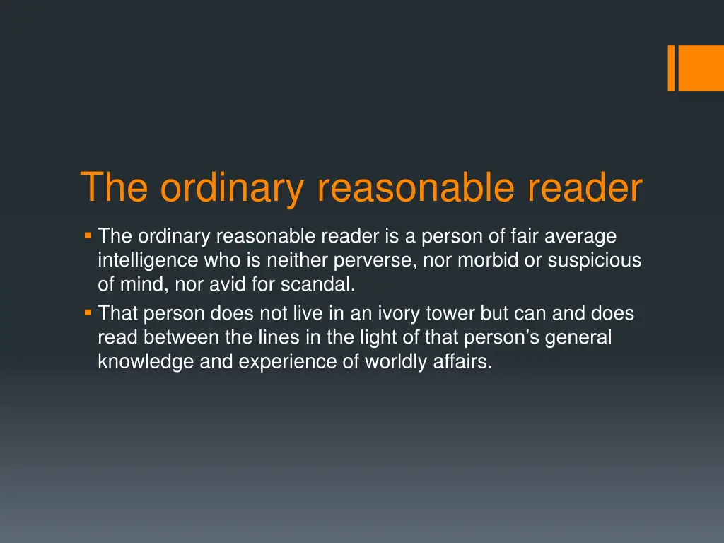 the ordinary reasonable reader
