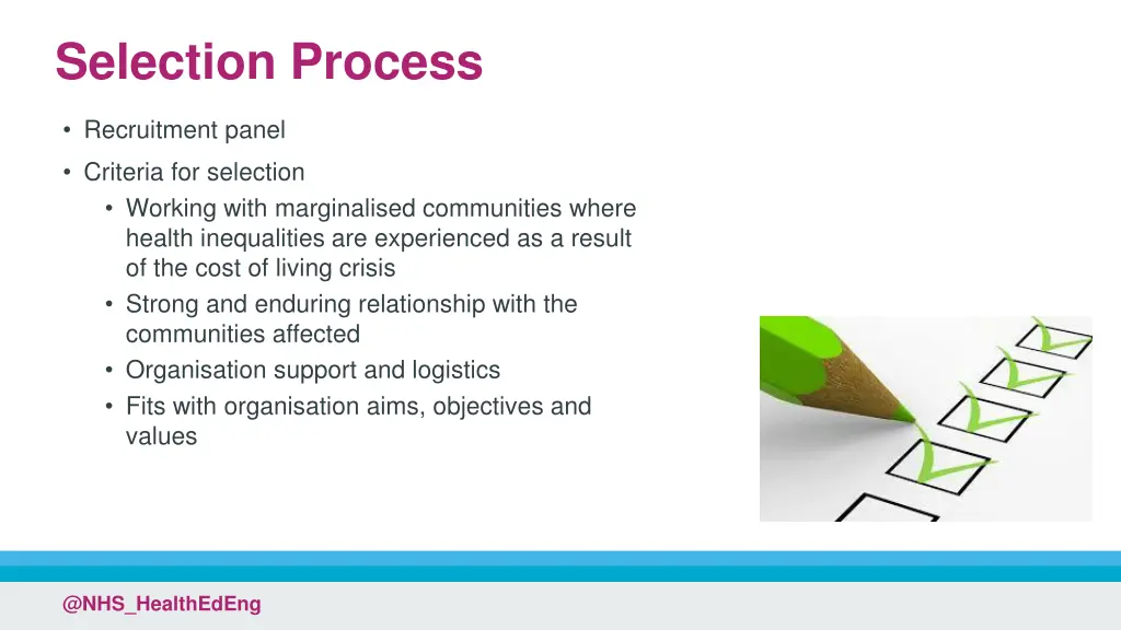 selection process