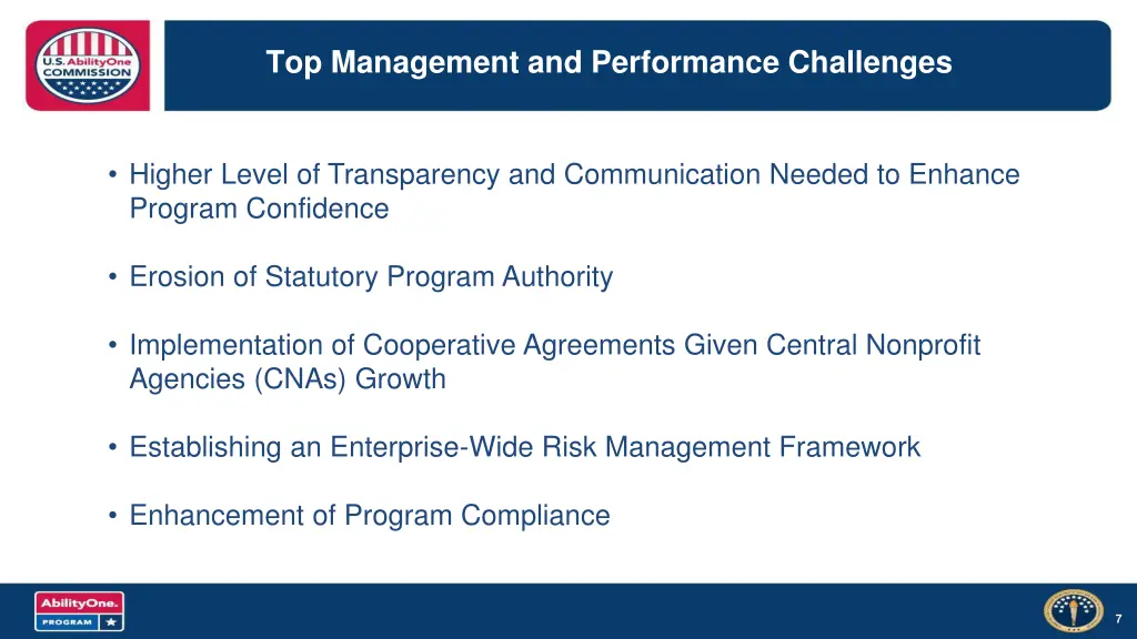 top management and performance challenges 1