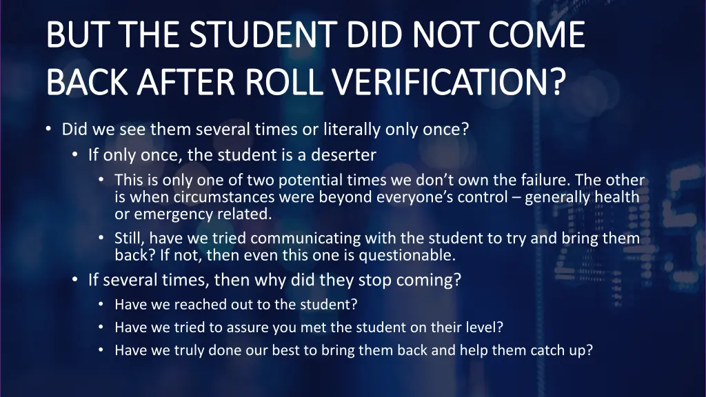 but the student did not come but the student