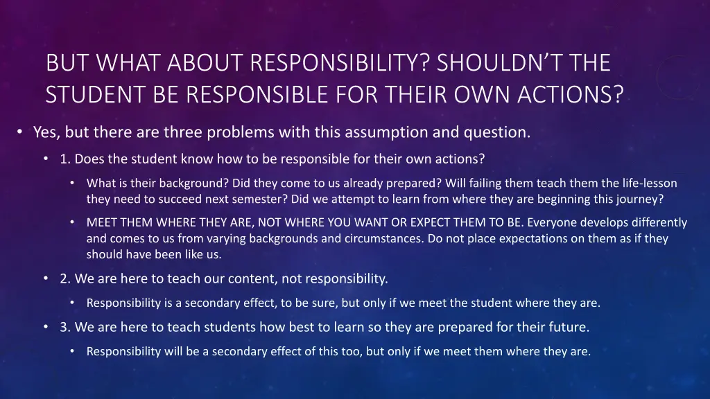 but what about responsibility shouldn