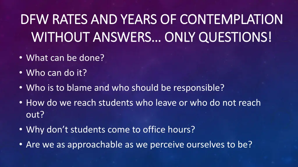 dfw rates and years of contemplation dfw rates