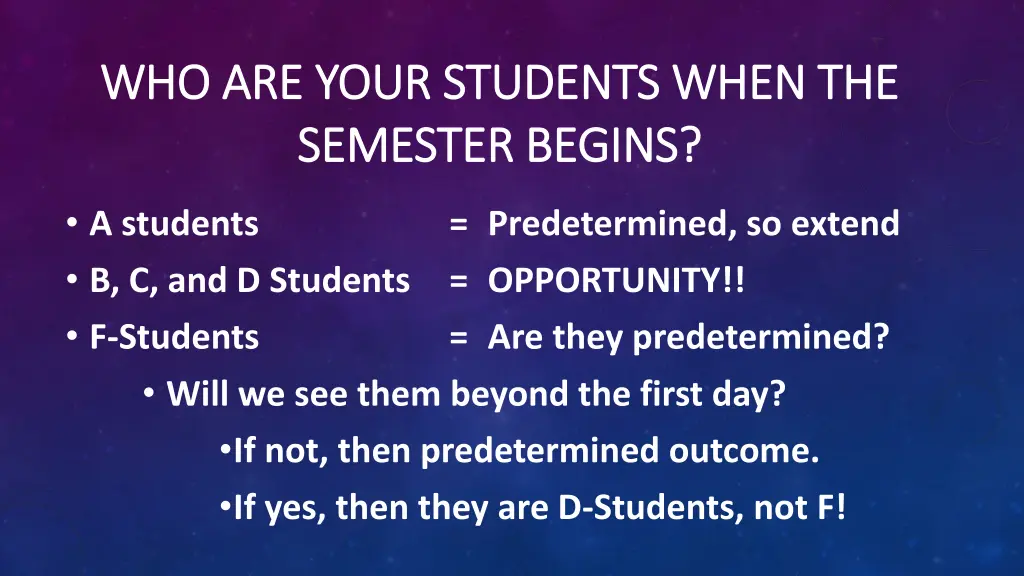 who are your students when the who are your