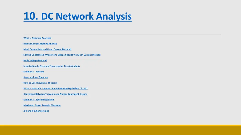 10 dc network analysis