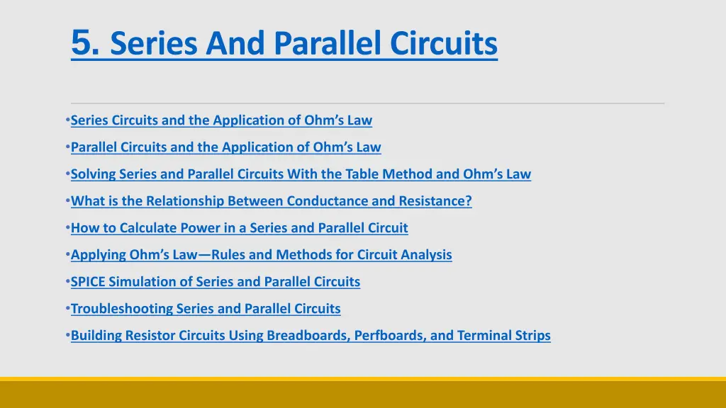 5 series and parallel circuits