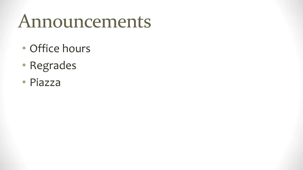 announcements