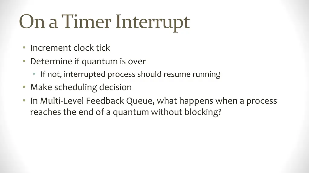 on a timer interrupt
