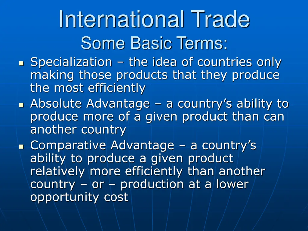 international trade some basic terms