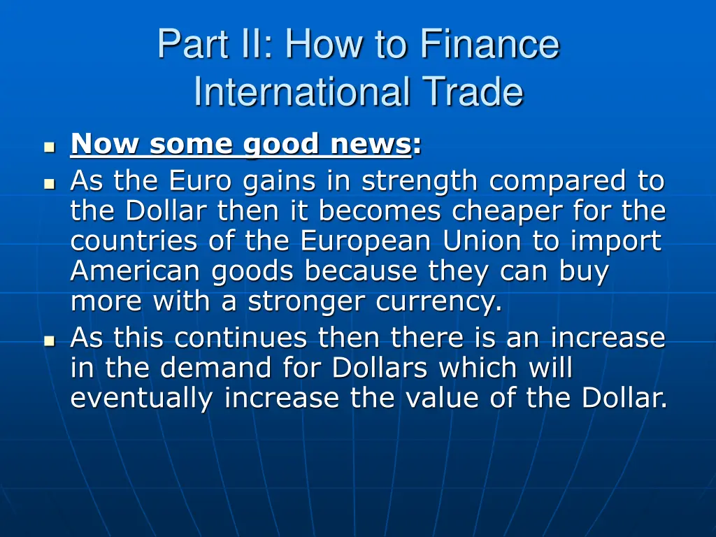 part ii how to finance international trade 7