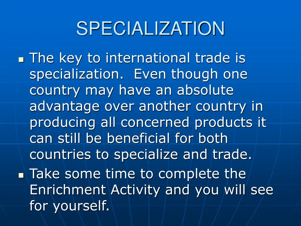 specialization