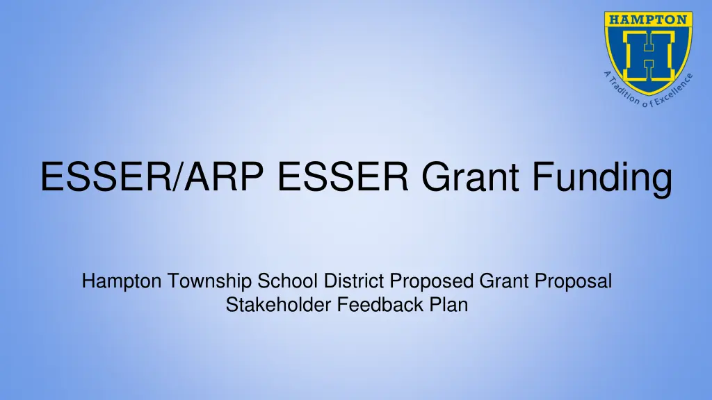 esser arp esser grant funding