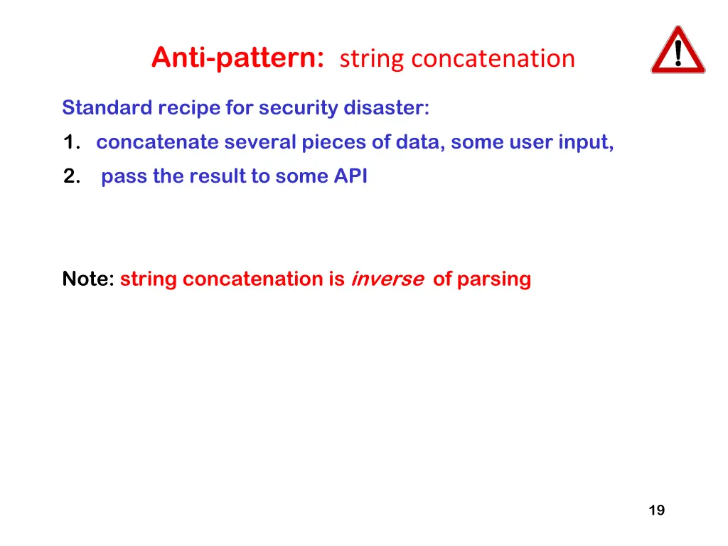 anti pattern string concatenation