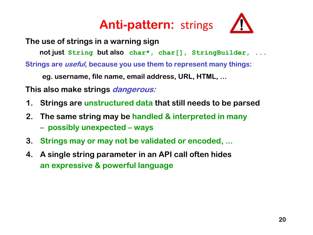 anti pattern strings