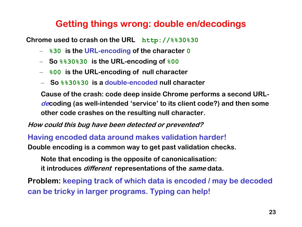 getting things wrong double en decodings