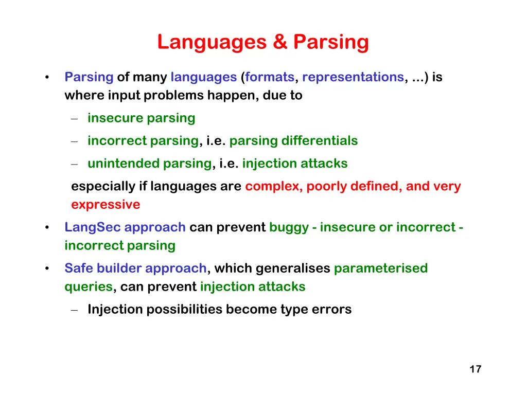languages parsing