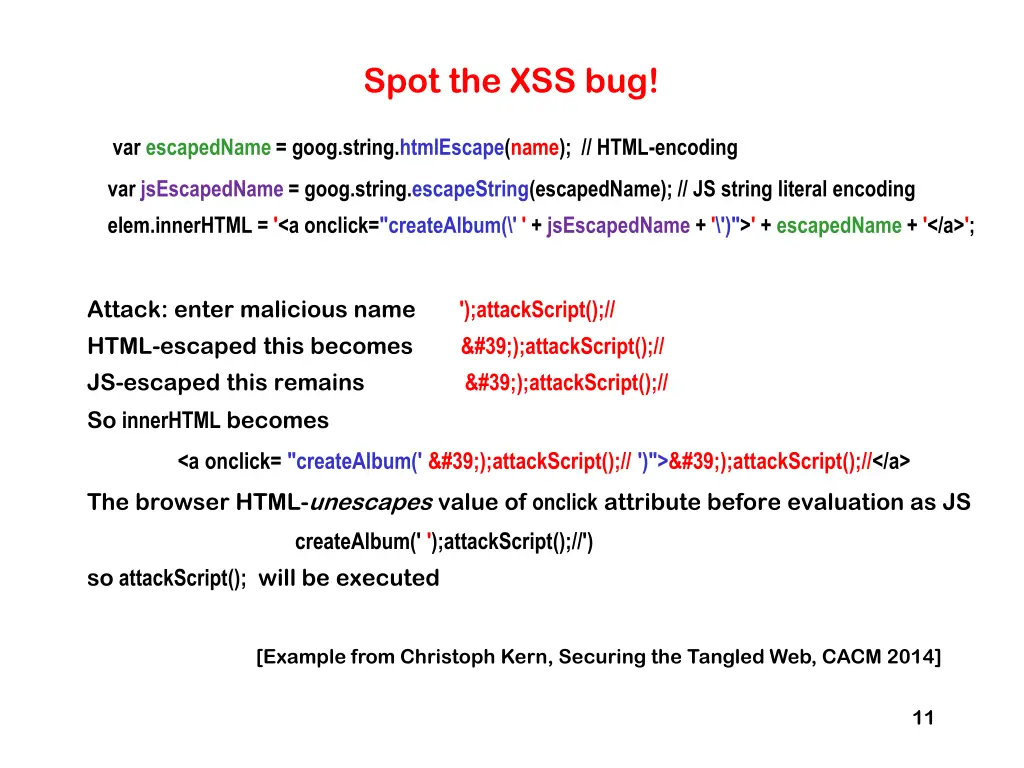 spot the xss bug