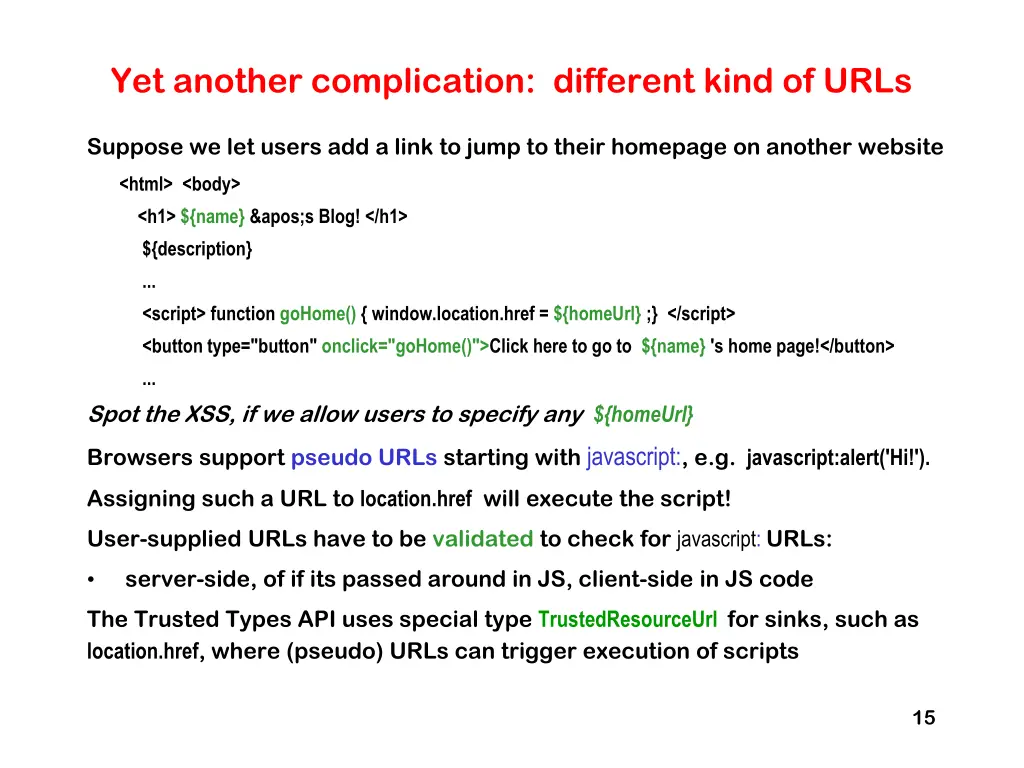 yet another complication different kind of urls
