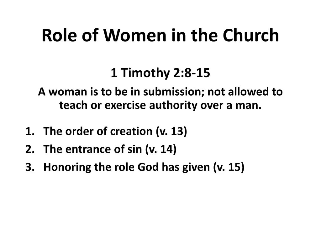 role of women in the church 2