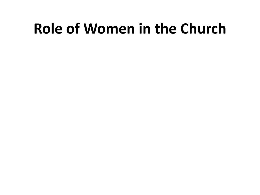 role of women in the church