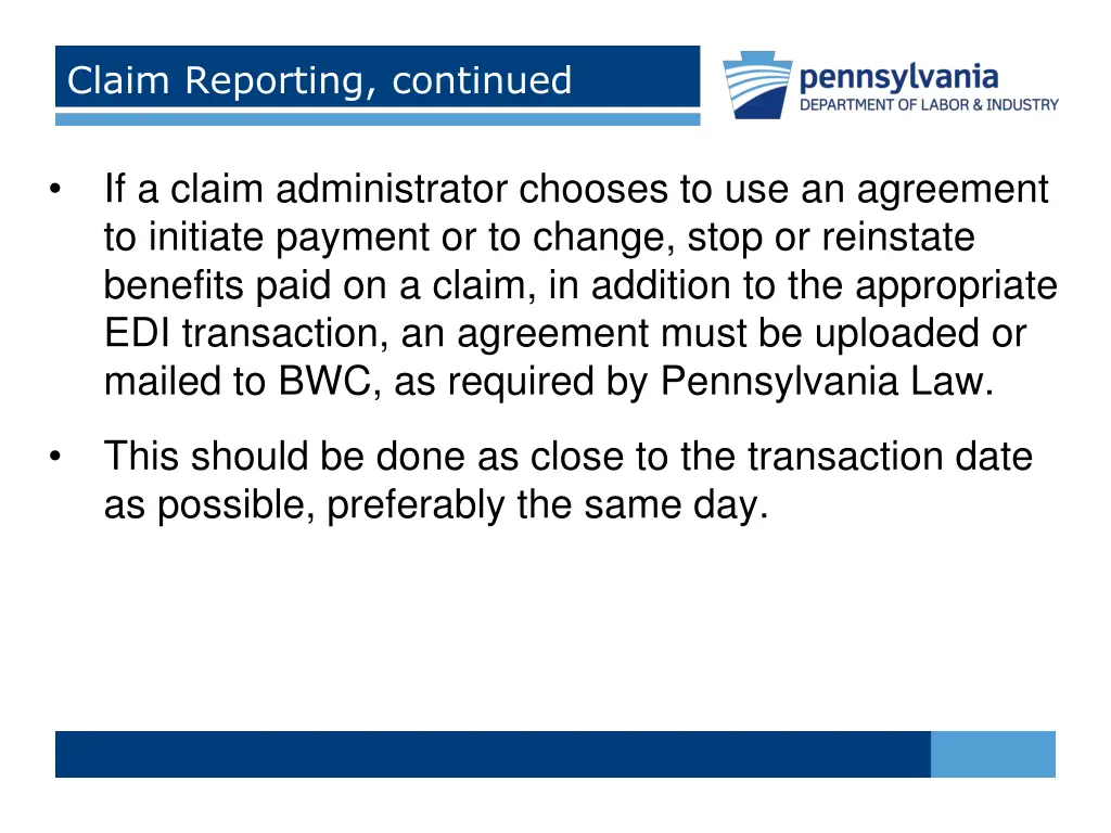 claim reporting continued 3