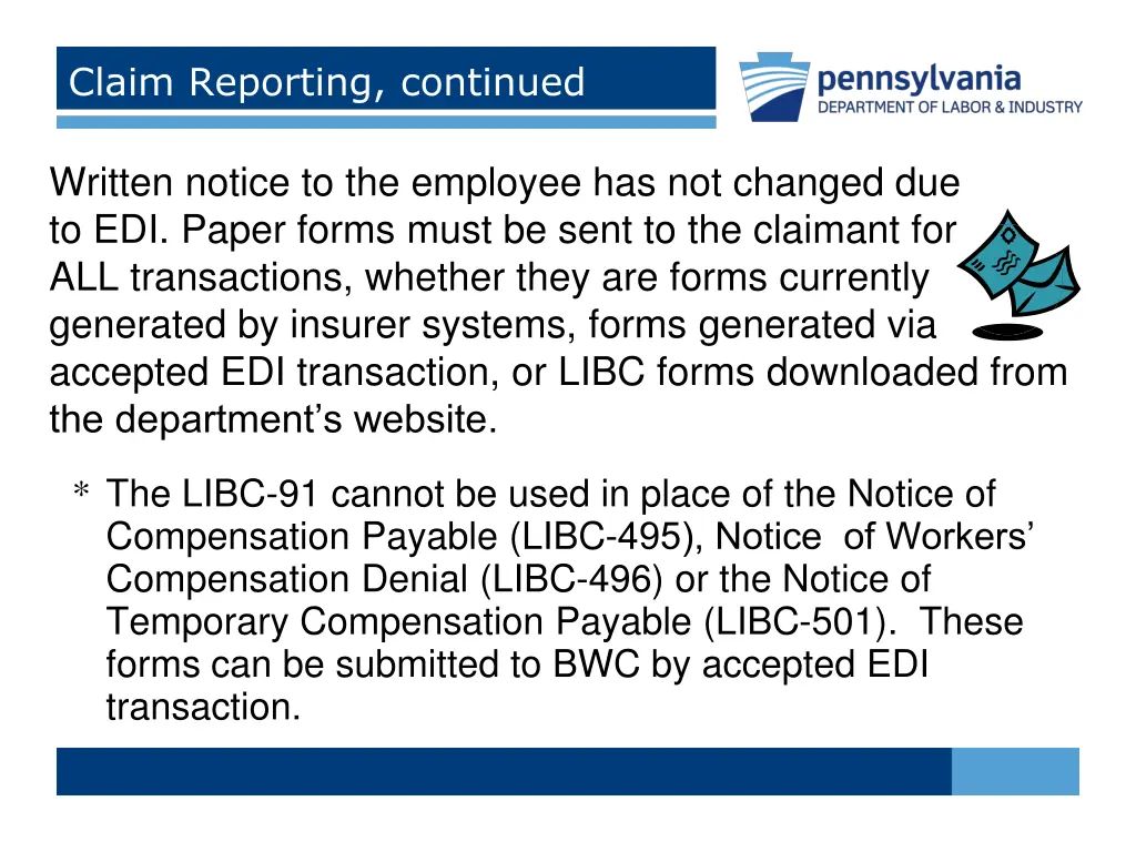 claim reporting continued