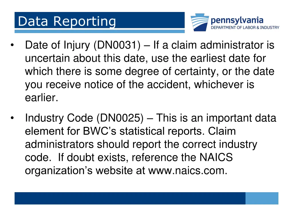 data reporting